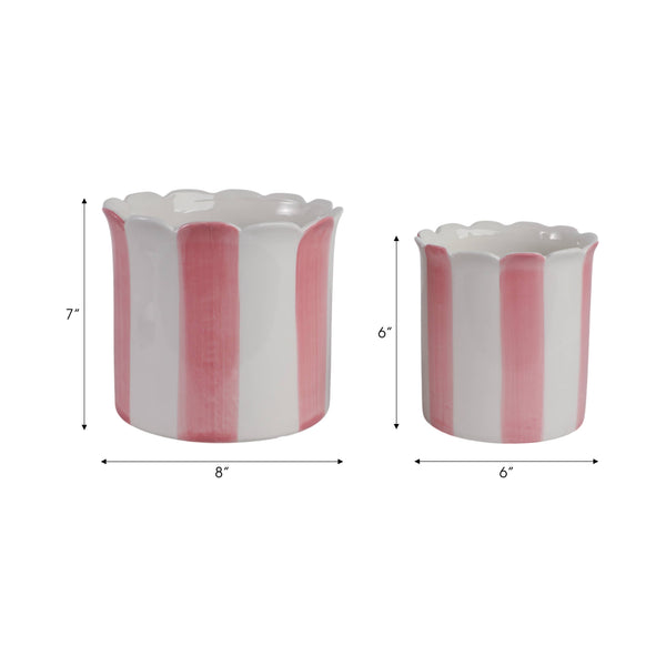 Pink Ceramic Striped Scallop