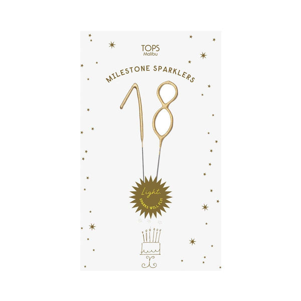Mini 4" Gold Milestone Number Sparkler Wands - Custom Option: Milestone Sparkler - 10