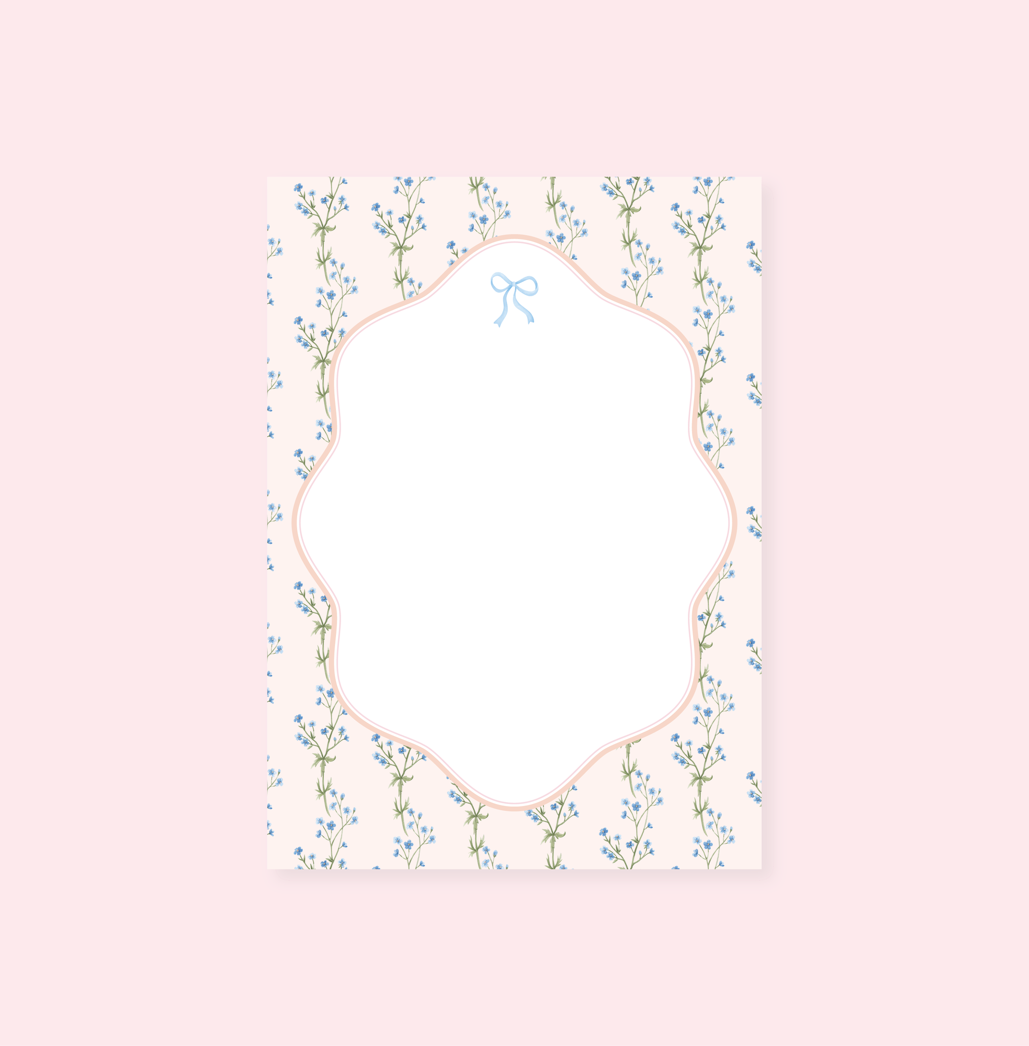 Watercolor Floral Bow Notepad