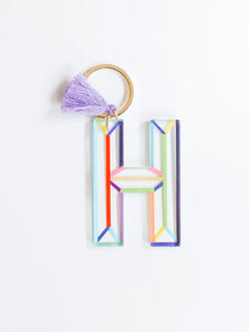 "H" Acrylic Letter Keychain