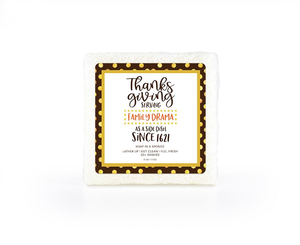 Thanksgiving Serving Family Drama Square Soap In A Sponge