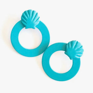 Sunshine Tienda Turquoise Shell Double Circle Earrings