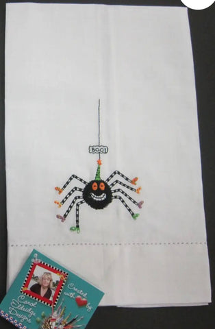 Embroidered Happy Spider Tea Towel