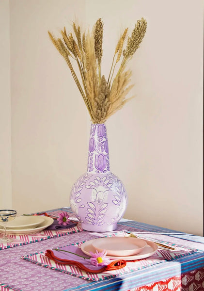 Purple Paper Mache Vase