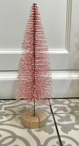 Small Pink Bottle Brush Christmas Tree