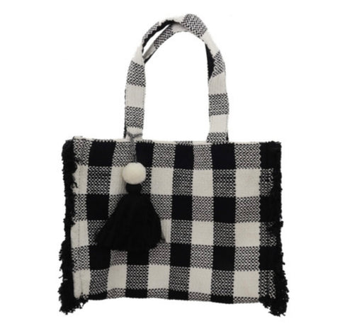 Jane Marie Black and White Cozy Cabin Tote