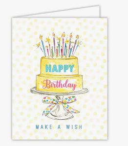 Yellow Happy Birthday Cake Card