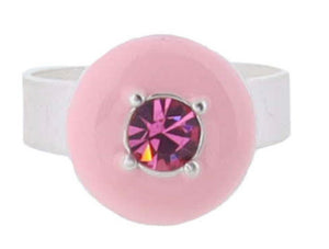 Kids’ Light Pink Circle with Hot Pink Crystal Ring