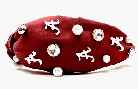 Red Alabama Embellished Headband