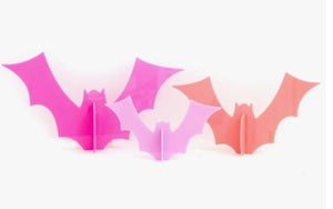 Pink and Lavender Acrylic 3D Bats