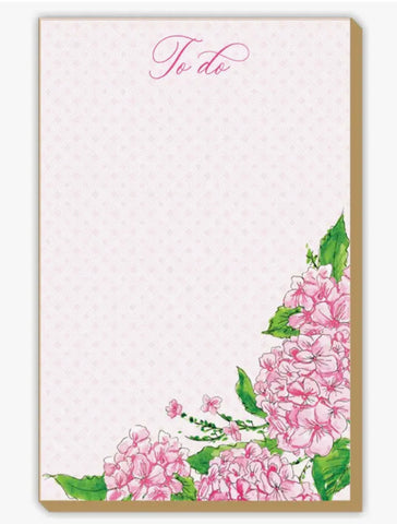 Pink Hydrangea To Do Notepad