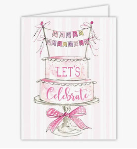Pink Let’s Celebrate Birthday Cake Card