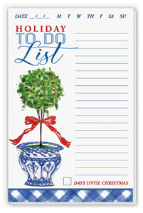 Topiary Holiday To Do List Notepad