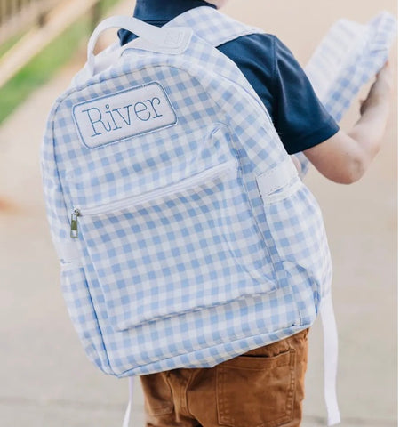Blue Gingham Backpack