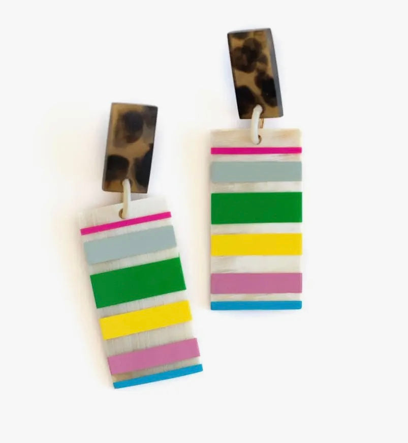 Sunshine Tienda Tortoise Top Rainbow Earrings