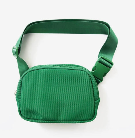 Emerald Green Waffle Weave Belt Bag