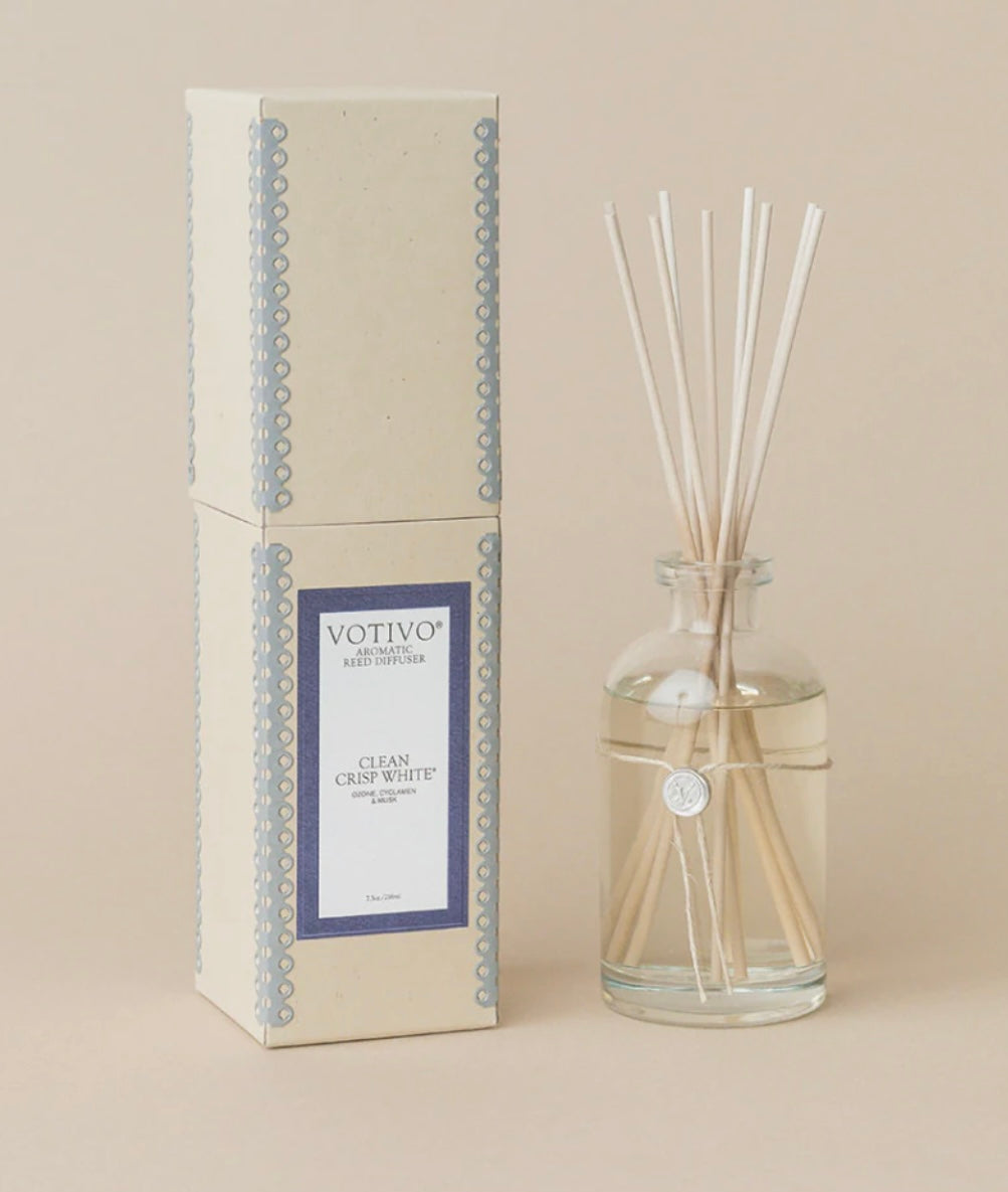 Votivo Reed Diffuser-Clean Crisp White