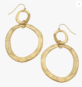 Susan Shaw Gold Double Circle Earrings 1609G