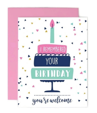 I Remembered Your Birthday Card