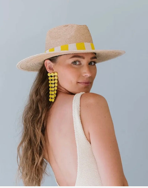 Sunshine Tienda Yellow Cascading Shield Earrings