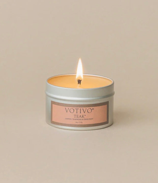 Votivo Travel Tin Candle- Teak