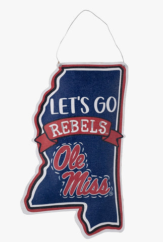 Let’s Go Rebels Ole Miss Burlap Door Hanger