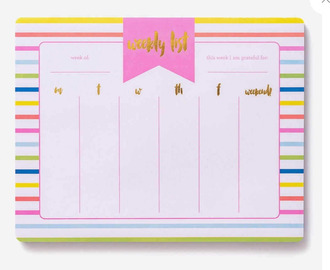 Striped Weekly List Planner