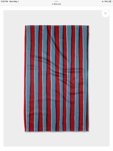 Geometry Star Spangled Stripes Tea Towel