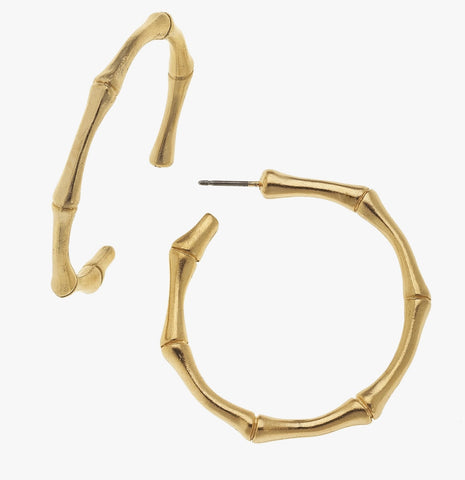 Susan Shaw Gold Bamboo Hoops 1489g