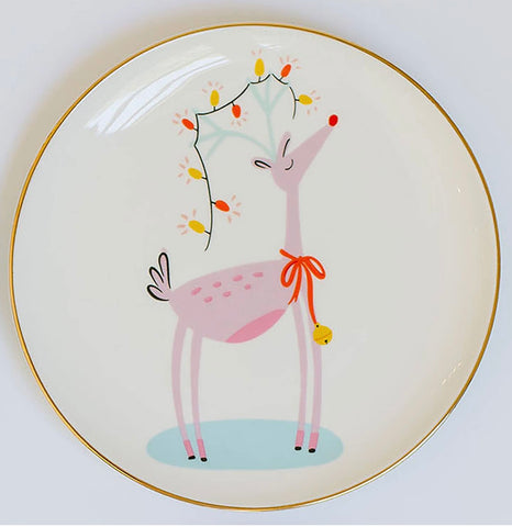 Pink Reindeer Appetizer Plate