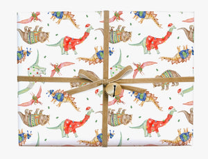 Christmas Dinosaurs Gift Wrap