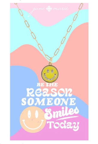 Jane Marie Yellow Smiley Face Necklace