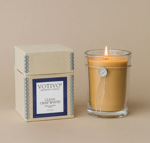 Votivo 16.2 oz. Aromatic Candle-Clean Crisp White