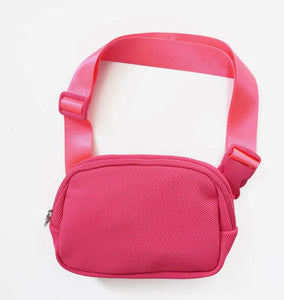 Hot Pink Waffle Weave Belt Bag