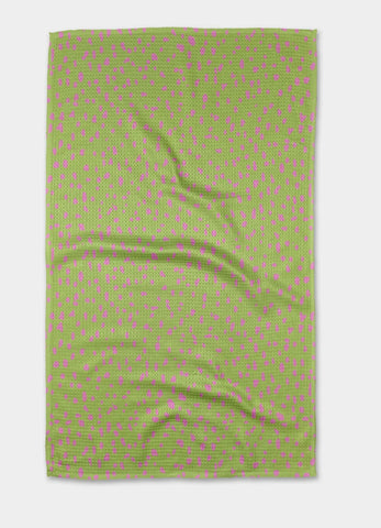 Geometry Speckle Green Tea Towel