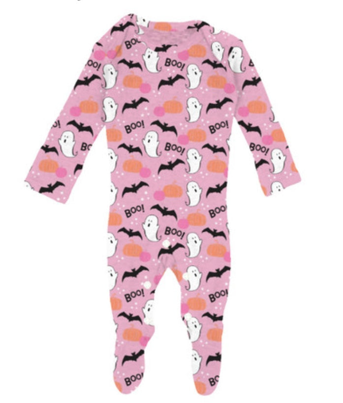 Hey Boo Pink Pajama Onesie