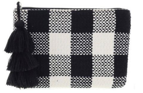 Jane Marie Black and White Cozy Cabin Zippered Pouch