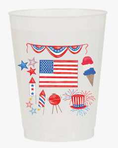 Patriotic Frosted Cup Set