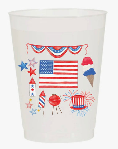Patriotic Frosted Cup Set