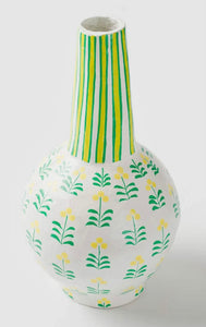 Green/Yellow Paper Mache Vase