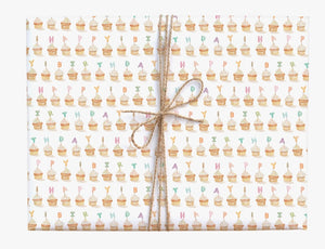 Happy Birthday Cupcakes Gift Wrap