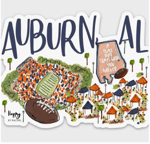 Auburn, AL Vinyl Sticker