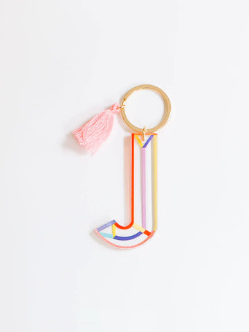 "J" Initial Acrylic Keychain