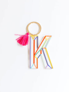 "K" Acrylic Letter Keychain
