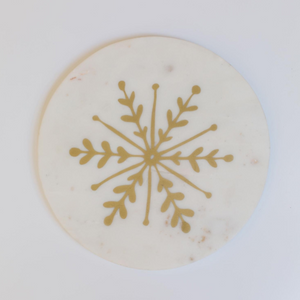 Gold Snowflake Marble Cheese Board