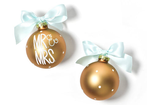 Mr. and Mrs. Glass Ornament Happy Everything