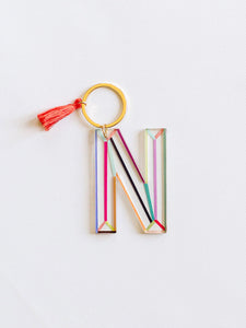 "N" Acrylic Letter Keychain