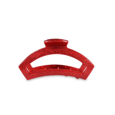 Teletie Open Tiny Hair Clip-Red Glitter