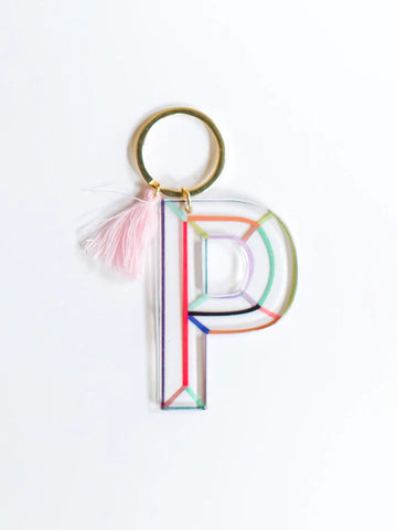 "P" Acrylic Initial keychain