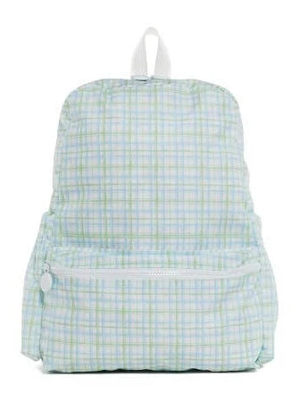 TRVL Green Plaid Large Backpack